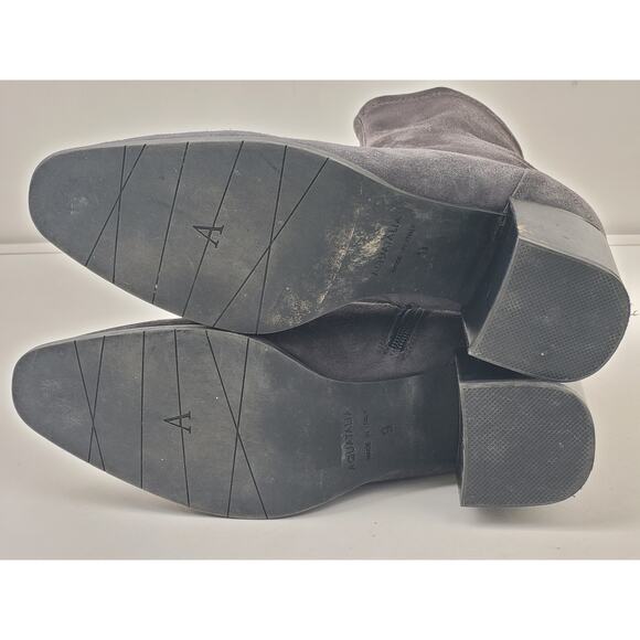 AQUATILIA Grey Suede Side Zip Heeled Boots Sz 9 - Picture 7 of 8